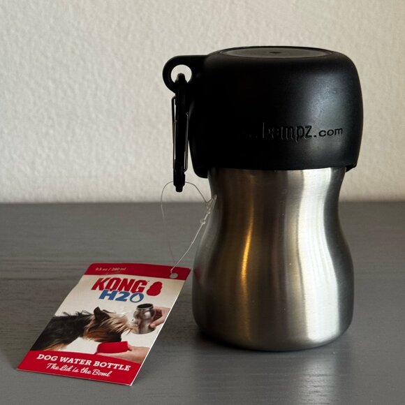 KONG Stainless Steel Dog Water Bottle, Black, 9.5-oz - Picture 9 of 9